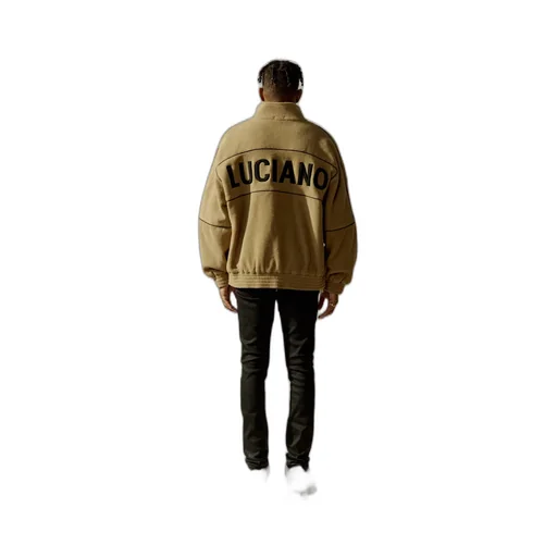 Stand-Collar Logo Casual Jacket