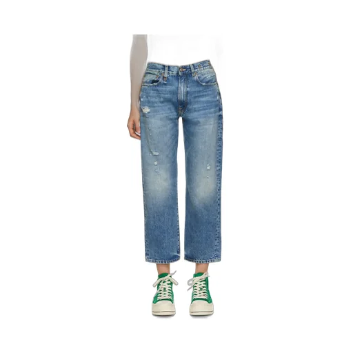 Logo Straight Ankle Jeans