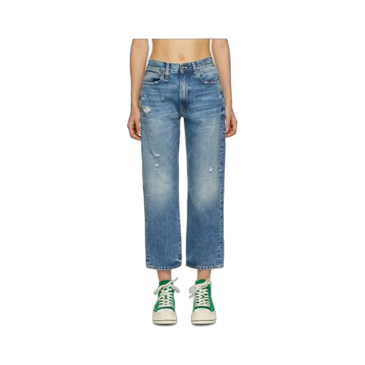 Logo Straight Ankle Jeans