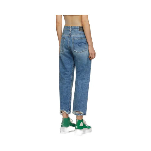 Logo Straight Ankle Jeans