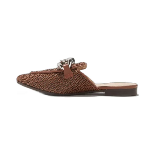 Chain-Detail Slip-On Mules