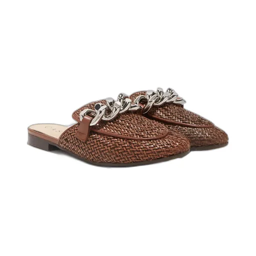 Chain-Detail Slip-On Mules