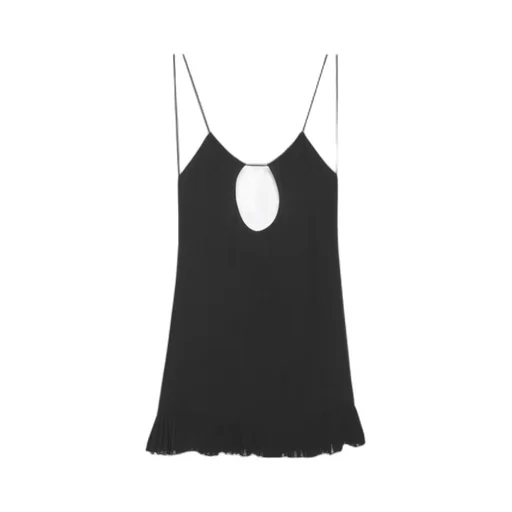 Saint Laurent Crepe Short Backless Dress