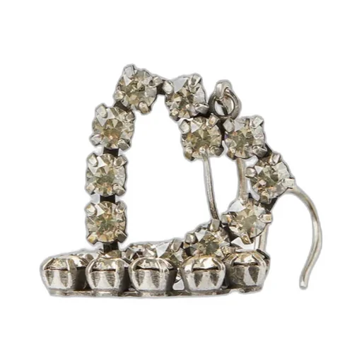 Rhinestone Open Heart Earrings In Metal