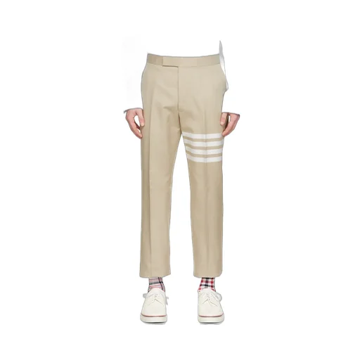 Stripe-Print Cotton Straight-Leg Trousers