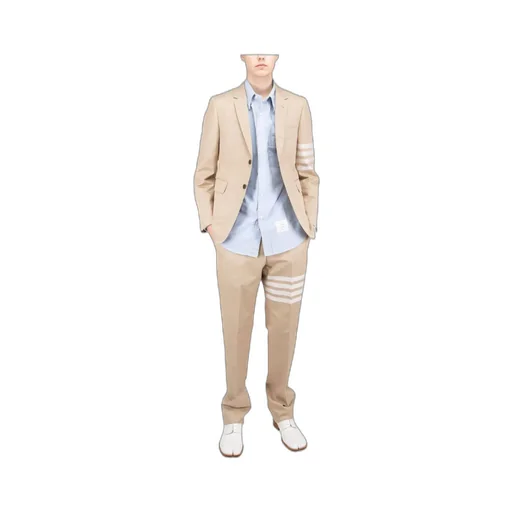Stripe-Print Cotton Straight-Leg Trousers