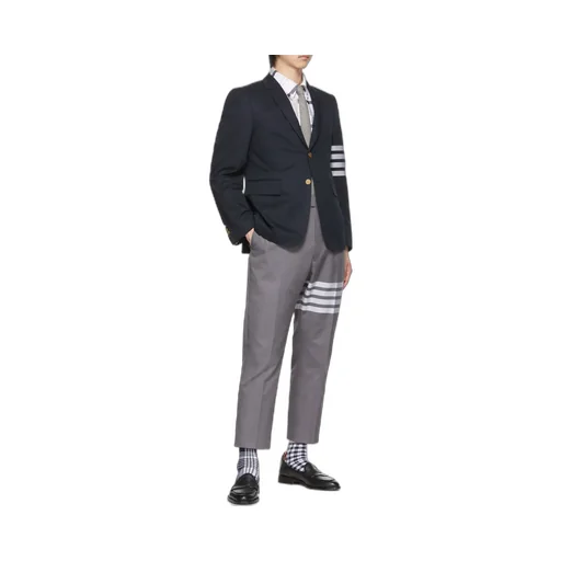 Thom Browne 4-Bar Turn-Up Hem Tailored Trousers