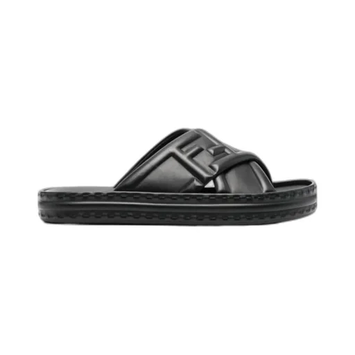 Fendi Logo Embossed Slip-On Sandals