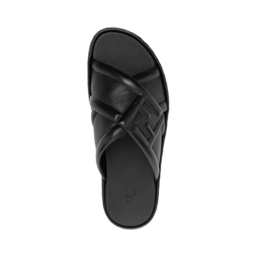 Fendi Logo Embossed Slip-On Sandals