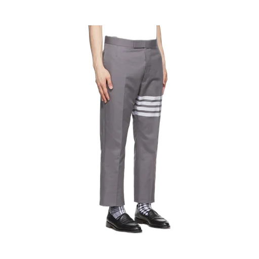 Thom Browne 4-Bar Turn-Up Hem Tailored Trousers