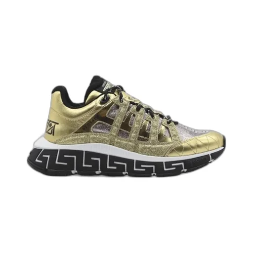 Versace Trigreca Metallic-Effect Sneakers