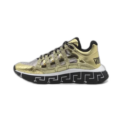 Versace Trigreca Metallic-Effect Sneakers