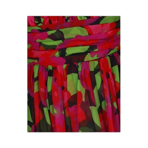 Saint Laurent Floral Printed Long-Sleeved Dress