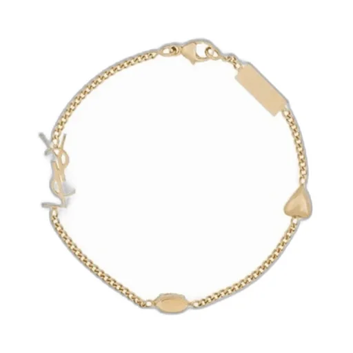 Saint Laurent Cassandre Heart Charm Bracelet