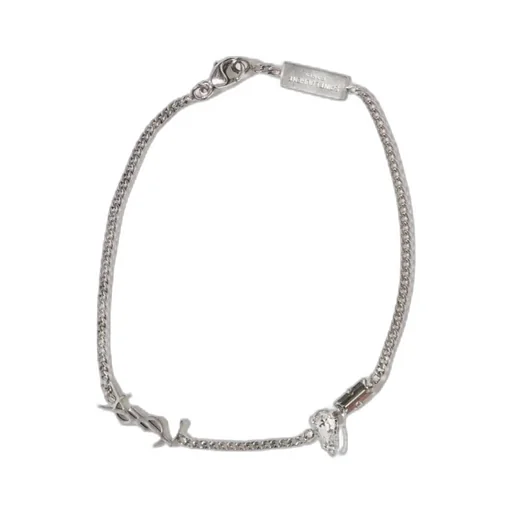 Saint Laurent Cassandre Charm Logo Plaque Bracelet