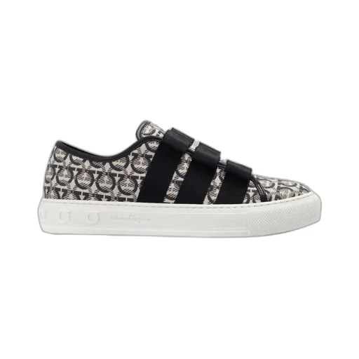 Gancini-Pattern Jacquard Sneakers