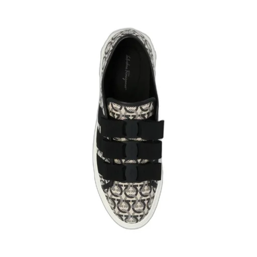 Gancini-Pattern Jacquard Sneakers