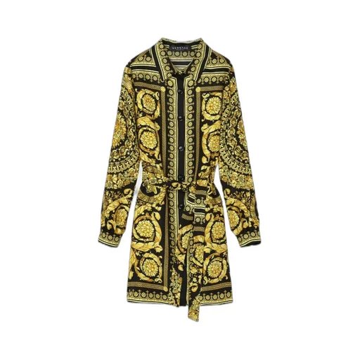 Versace Kids Barocco Printed Long-Sleeved Shirt Dress