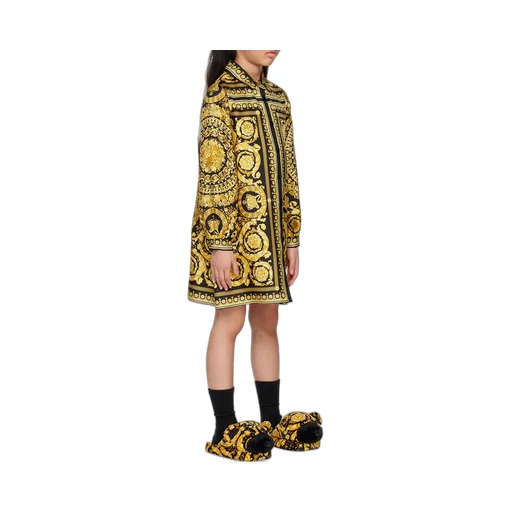 Versace Kids Barocco Printed Long-Sleeved Shirt Dress