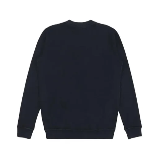 Navy Blue Round Collar Logo Sweater