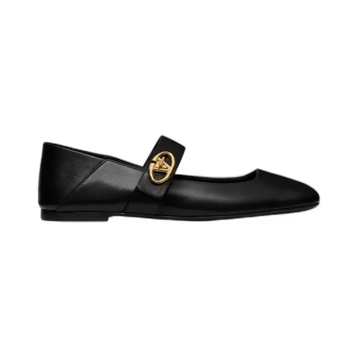 Valentino Vlogo Locker Mary-Jane Square Toe Ballerina Shoes