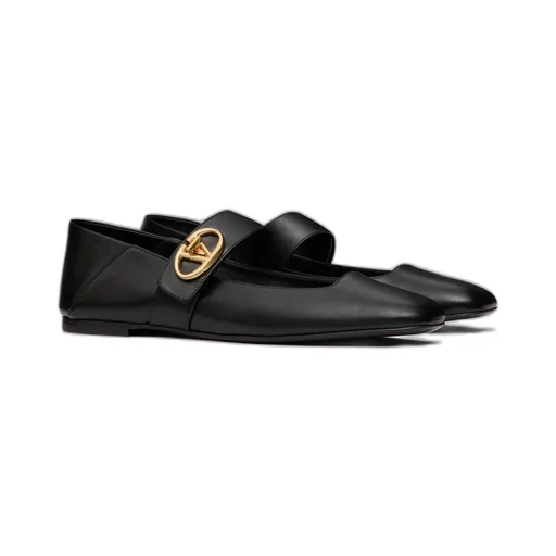 Valentino Vlogo Locker Mary-Jane Square Toe Ballerina Shoes