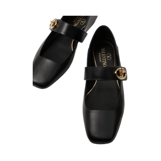 Valentino Vlogo Locker Mary-Jane Square Toe Ballerina Shoes