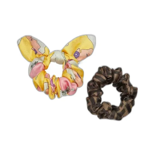Set Of Two Multicolour Silk Hair Elastics
