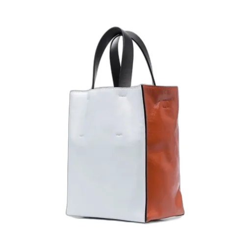 Leather Colour-Block Tote Bag
