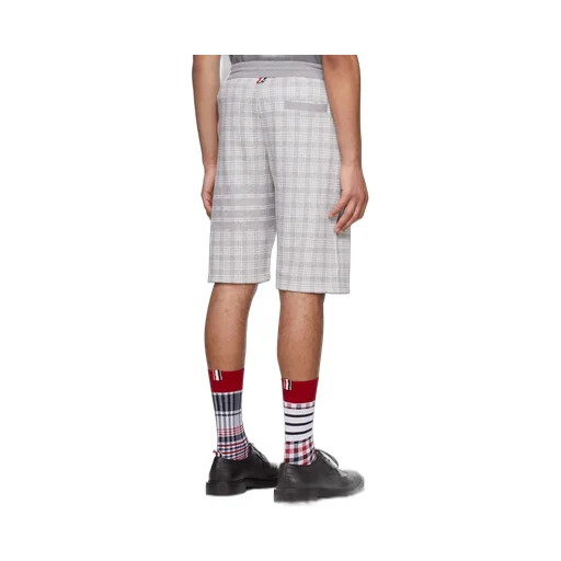 Thom Browne 4-Bar Striped Checked Shorts