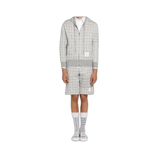Thom Browne 4-Bar Striped Checked Shorts