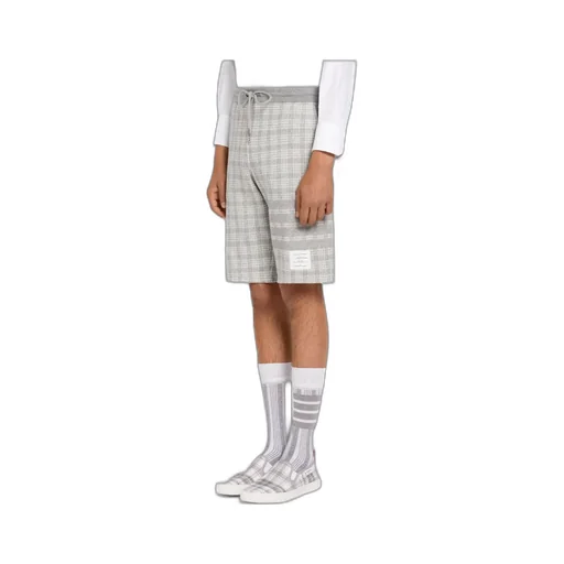 Thom Browne 4-Bar Striped Checked Shorts