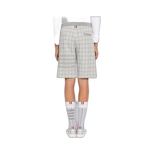 Thom Browne 4-Bar Striped Checked Shorts