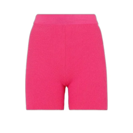 High-Rise Ribbed Knitted Shorts