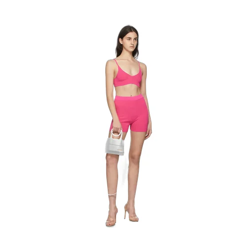 High-Rise Ribbed Knitted Shorts