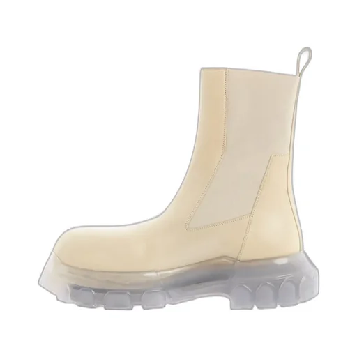 Elasticated-Panels Leather Boots