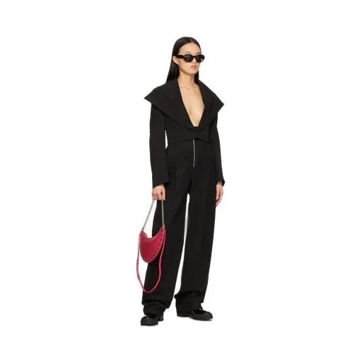 Zipper Opening And Closing Shoulder Bag