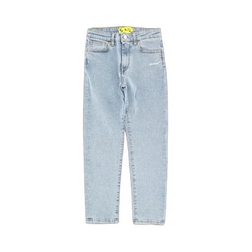 Off-White Kids Logo Printed Straight Leg Jeans