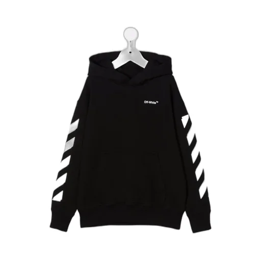Off-White Kids Side Striped Printed Hoodie