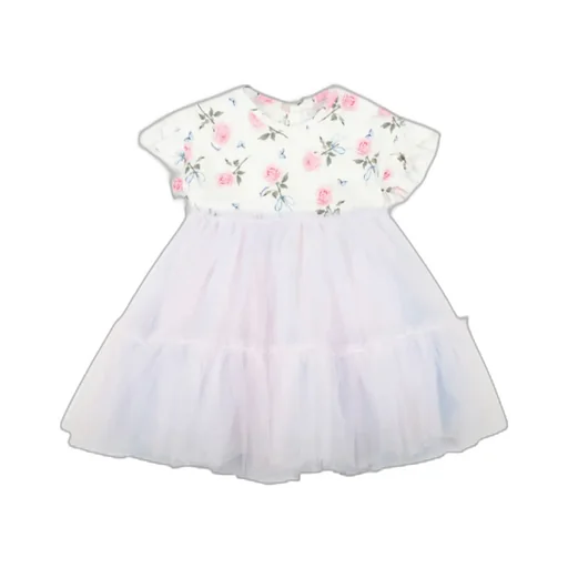 Monnalisa Floral Printed Short-Sleeved Dress