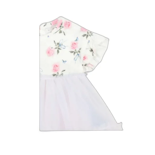 Monnalisa Floral Printed Short-Sleeved Dress