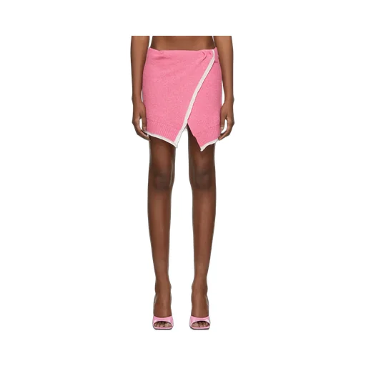 Twisted-Wrap Knitted Mini Skirt