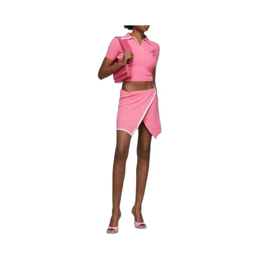 Twisted-Wrap Knitted Mini Skirt