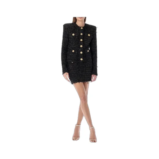 Collarless Tweed Jacket