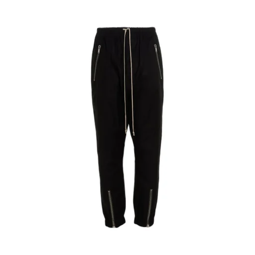 Rick Owens Drawstring Zip Detailed Track Pants