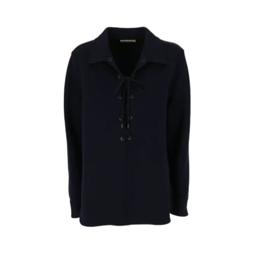 Saint Laurent Lace-Up Long-Sleeved Top