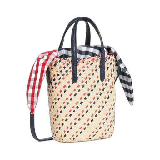 Mini Rwb-Stripe Embroidery Tote Bag