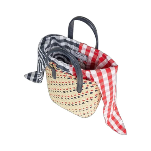 Mini Rwb-Stripe Embroidery Tote Bag