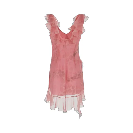 Blumarine Ruffle Detailed Asymmetric Mini Dress