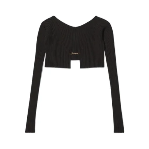 Jacquemus Ribbed Knit Cropped Cardigan